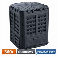 Kompostownik ogrodowy 360L czarny – modułowy, mrozoodporny, duża pojemność