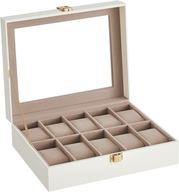 ETUI NA ZEGARKI SZKATUŁKA PUDEŁKO ELEGANCKI ORGANIZER BIAŁY PREZENT 10 szt