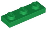 LEGO Płytka 1x3 - 3623 - Green 2 sztuki
