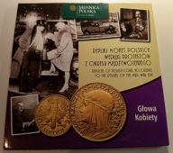 REPLIKI ZŁOTYCH MONET POLSKICH Z OKRESU MIĘDZYWOJENNEGO-GŁOWA KOBIETY