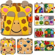 TABLICA MANIPULACYJNA SENSORYCZNA KSIĄŻECZKA ZABAWKA EDUKACYJNA