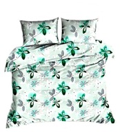 pościel z flaneli 200x200 +2x70x80 +2x40x40 guzik F 91 bielinek turkus