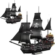 Klocki konstrukcyjne Czarny Statek Piracki 50 cm