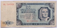 Banknot PRL 20 zł 1948 rok SERIA: HL