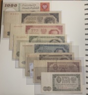 Zestaw PRL: Komplet 2-500 zł 1948 + 1000 zł 1982 - Miłczak 132-138, 184