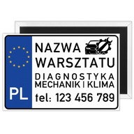 WIZYTÓWKA MAGNES TABLICA REJESTRACYJNA dowolny napis KONTAKT REKLAMA