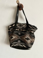 Yerse torba boho Azteckie wzory Czarna