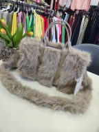 Futrzana szara torebka błysk Italy !!!