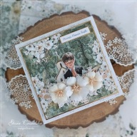 Kartka w pudełku na Pierwszą Komunię Świętą Pamiątka - Hand Made