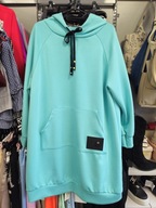 Długa bluza masełko turkusowa lazur r. Uni, Italy !!!