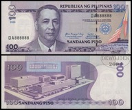 BNB - FILIPINY 100 Piso 2009 DA 888888 # SOLID NUMBER # P194b # UNC