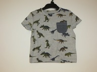 Bluzka chłopięca T-shirt z dinozaurami rozmiar 92 z kieszonką