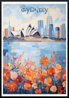 A2 KOLOROWY PIĘKNY PLAKAT SYDNEY AUSTRALIA SYDNEY OPERA HOUSE