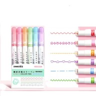 Pisaki ROBIĄCE SZLACZKI Flamastry Mazaki WZORKI Zestaw 6 szt.