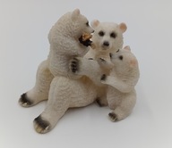 Biała niedźwiedzica z małymi - Misie polarne - świetna scenka figurka 11cm