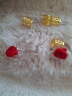 Spinka klips warkocz róża czerwona klips klipsa cute star złota