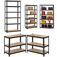 REGAŁ METALOWY DREWNIANY GARAŻ LEGGER 222 X 110 X 50 CM MAX 175 kg NA PÓŁKĘ