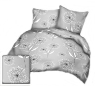 pościel bawełna lux 200x220 + 2x50x60 guzik B 261 kreatywna szara