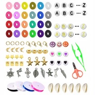 ZESTAW KORALIKÓW DO BRANSOLETEK 7300 SZT DIY CHARMS SZNUREK PREZENT