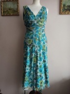 HOBBS SUKIENKA jedwabna z szarfą 36/38