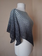 Chusta ręcznie robiona na szydełku, szer.180cm x wys. 90cm, akryl,wełna,K3