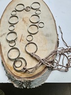 pasek metalowe kółka metalowe i rzemyk skorzany naturalna skóra okres PRL