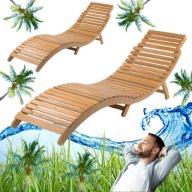 LEŻAK OGRODOWY KRZESŁO PLAŻOWE DREWNIANE AKACJA FIELDMANN