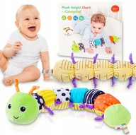 ZABAWKA SENSORYCZNA DLA NIEMOWLĄT GĄSIENICA MUZYCZNA PLUSZOWA ANTYSTRESOWA