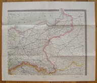 POLSKA; Mapa Polski, ok. 1897 kolorowa mapa komunikacyjna