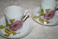 PIĘKNY ZESTAW FILIŻANEK RHEINPFALZ HARTPORZELLAN