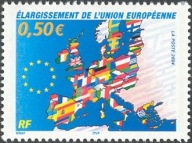 Francja 2004 Znaczek 3810 ** Unia Europejska mapa rozszerzenie