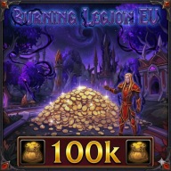 WOW WORLD OF WARCRAFT 100K GOLD BURNING LEGION A/H MIDNIGHT