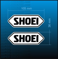 2x Naklejka naprawcza na kask z logo SHOEI, 105x36mm Znaczek Znak Nalepki