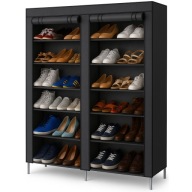 DUŻA SZAFKA NA BUTY CZARNA REGAŁ ORGANIZER SKŁADANA WODOODPORNA 12x PÓŁKA