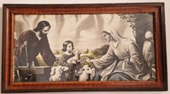 Święta Rodzina foto barwione oleodruk w zaszklonej ramie 101x55x2 cm