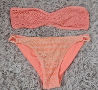 Strój kąpielowy 2czesciowy m/l rózowa koronka