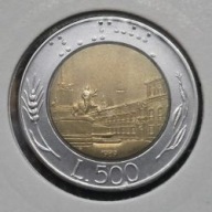 *WŁOCHY [0372]*500 Lirów 1989r. Republika Włoska, Pałac Kwirynalski Rzym