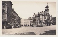 NOWA RUDA~ Neurode~ Rynek~ Ratusz~ Auto reklamy~ FOTO RPPC ~ca. 1935