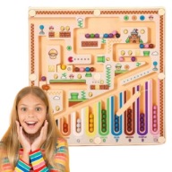 TABLICA MAGNETYCZNA LABIRYNT KULKI LICZBY SORTER MONTESSORI DO DZIECI
