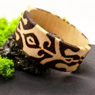 DREWNIANA BRANSOLETKA - RĘCZNIE ZDOBIONA - POLINEZJA -DLA NIEJ -PIROGRAFIA