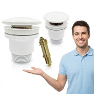 KOREK KLIK-KLAK DO UMYWALKI BIAŁY UNIWERSALNY MOSIĄDZ AUTOMATYCZNY