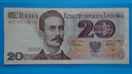 20 zł 1982 ,seria AD 0014676,stan I.NISKI NUMER !