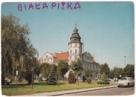 Biała Piska Rynek kiosk RUCH samochód Warszawa Taxi tablica Kino 1978r.
