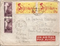WIETNAM POŁUDNIOWY -koperta + korespondencja -1956 rok Komisja Nadzoru Kont