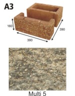 Pustak łupany Combet A3 39x39x16 Multi 5