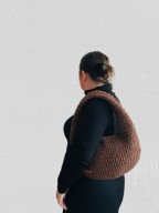 MAMAJASTUDIO Torebka na ramię okrągła,damska torebka zapinana.