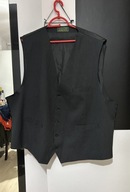 T Kamizelka imprezowa Williams&Brown czerń pionowe szare paski duża 4XL