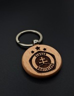 Drewniany brelok Slovan Bratysława – grawer z logo, prezent dla kibica