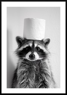 A3 CZARNO-BIAŁY PLAKAT DO ŁAZIENKI TOALETY ZABAWNY SZOP PRACZ Z PAPIEREM