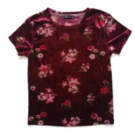 FB SISTER aksamitna bluzka dziewczęca młodzieżowa w kwiaty 164 cm (M)